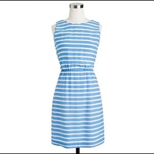 J Crew sleeveless blue/white strip dress